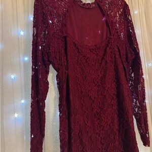 Maurices Deep Red Lace Dress